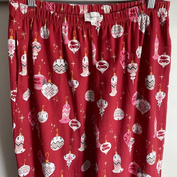 BedHead Flannel NWOT Holiday Bell Ornaments Print Pajama Lounge Pants Size M Red - Picture 1 of 9